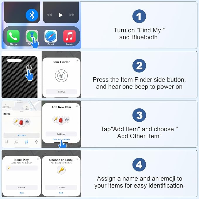 Wallet Tracker Card (iOS Only), Rechargeable Smart Card Wallet Tracker Works for Apple Find My, Thin Bluetooth Tracking Card GPS Tracker, Key Finder for Keys, Bags, Passport, Carbon Fiber