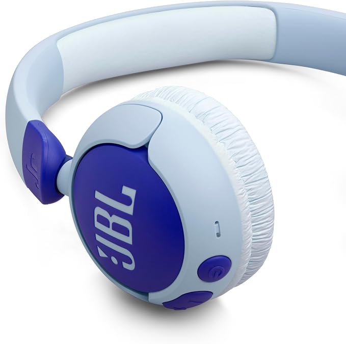 JBL Junior 320BT - Wireless on-Ear Kids Headphones with JBL Safe Sound (<85dB), Fit for Kids, Parental Control with Customizable Volume & Playtime and 50Hr Battery Life (Blue)