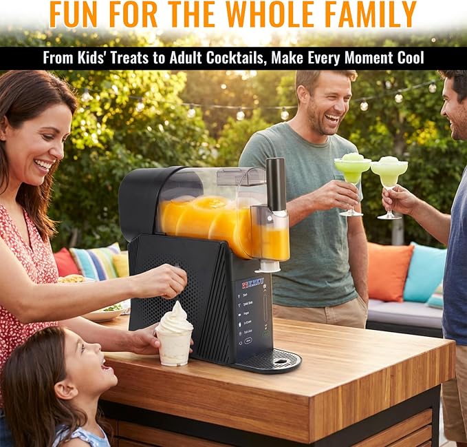 85oz Slushy Maker Machine for Home, Slushie Machines No Ice Needed Countertop with 5 Presets, Auto-Clean, Frozen Margaritas, Cocktails, Frappés, Smoothies, Milkshakes Summer Parties Gifts