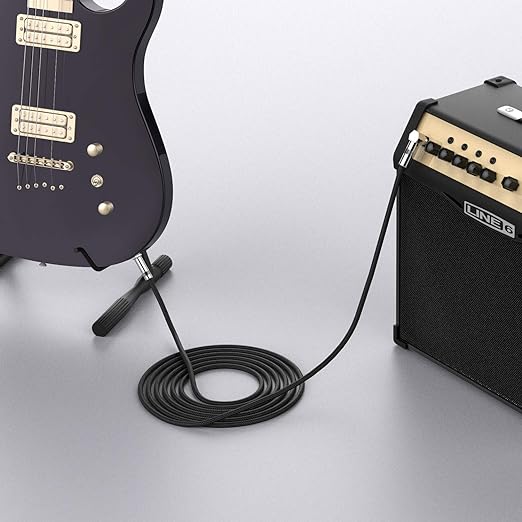 New Bee Guitar Cable 15ft Electric Instrument Cable Bass AMP Cord 1/4 Right to Straight for Electric Guitar, Bass Guitar, Electric Mandolin, Pro Audio