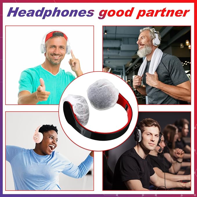 Hoteam 500 Pcs Disposable Headphone Covers, Non-Woven Sanitary Headphone Hygiene Covers for Over-Ear Headphones (8-11cm), Ideal for Gyms, Salons, Call Centers & Shared Headsets, White