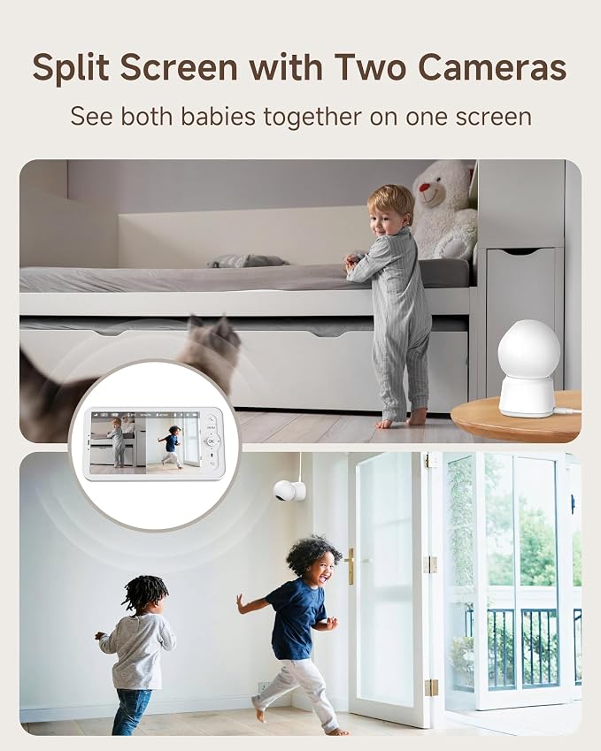 ARENTI WiFi Baby Camera Monitor B2 Kit 2026 Upgraded, 5-inch Wireless Display, Smartphone App, Encrypted Connection, Lullaby, Super Night Vision, Auto Tracking, Temp Sensor, Support Local Storage