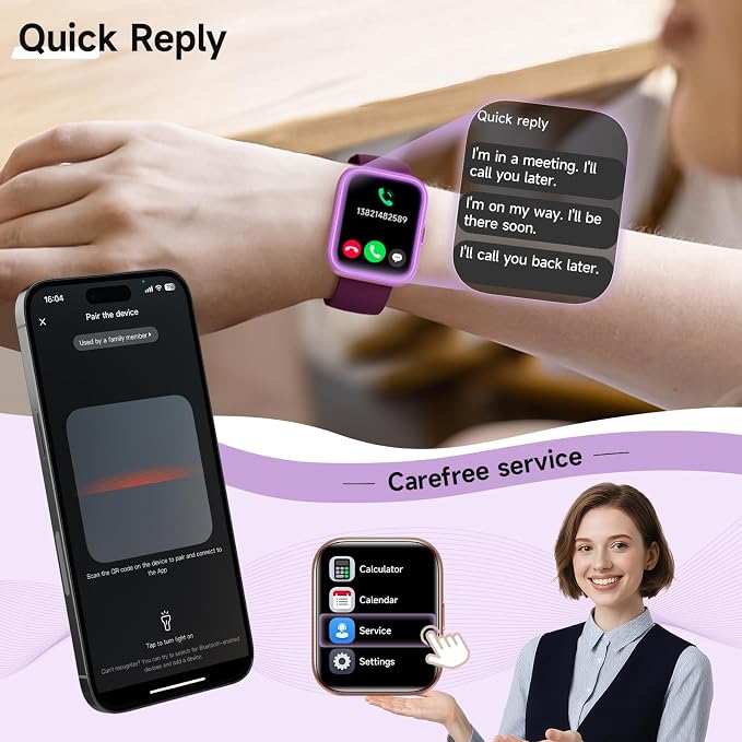 Gydom Smart Watches for Women for Android & iPhone, Alexa Built-in, 1.8" Touch Screen Smartwatch with Heart Rate/SpO2/Sleep/Stress Monitor, IP68 Waterproof Fitness Tracker, 101+ Sports Modes, 2 Bands