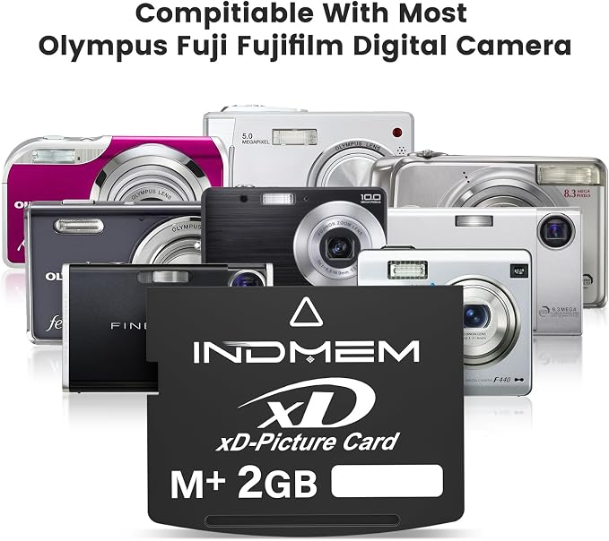 xD-Picture Card 2GB(Type M+) 2GB XD Flash Memory Cards for Olympus Fuji Fujifilm Old Digital Camera, Support Panorama Function,Create 3D Image and Digital Painting
