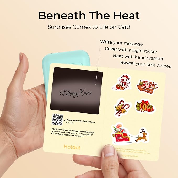 Hotdot Hand Warmers Rechargeable with Gift Box, 4 Pack Electric Hand Warmer with LED Display Battery and Temperature, 4 Heating Levels Portable Hot Hands, for Men, Women, Hunting Cyan
