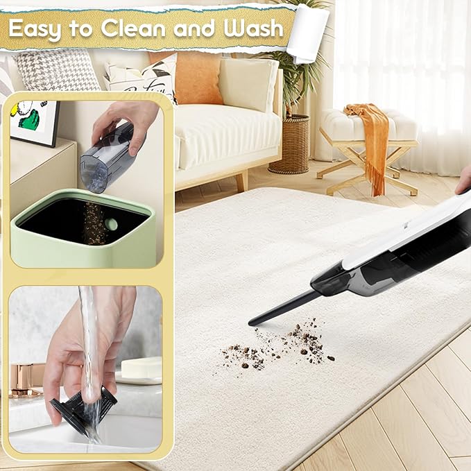 Handheld Vacuum Cordless,Dust Busters Cordless with Storage Dock,15KPA High Power Portable Vacuum Vordless,USB Quick Charge,Mini Vacuum with Multi-Nozzles & Washable Filter,White