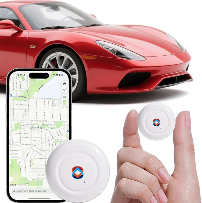 GPS Tracker for Vehicles Works with iOS & Android App No Subscription Required, with Built-in Speaker Magnetic Car Locator 2-Year Battery Life Location History & Location Sharing