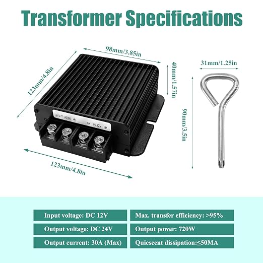DC 12V to 24V Voltage Converter 30A 720W Voltage Converter 24V Voltage Regulator Boost Module for Radios,Motors,RVs