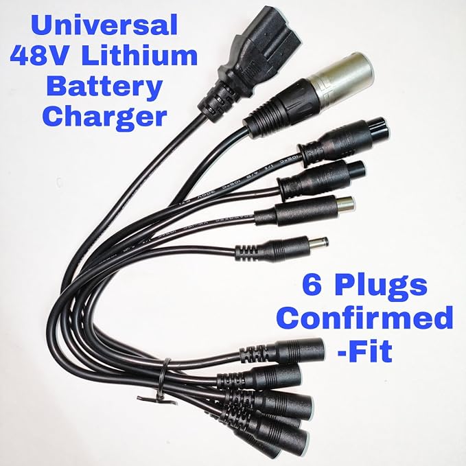 Certified 54.6V 2A Electric Charger (7 Plugs) Universal for 48V Battery - Compatible Rad Power, Lectric XP 2.0/3.0, HOVERFLY OUREA, URLIFE, Hiboy 48V, Ecotric City/Beach, Jasion eb7, Evercross H5/H7