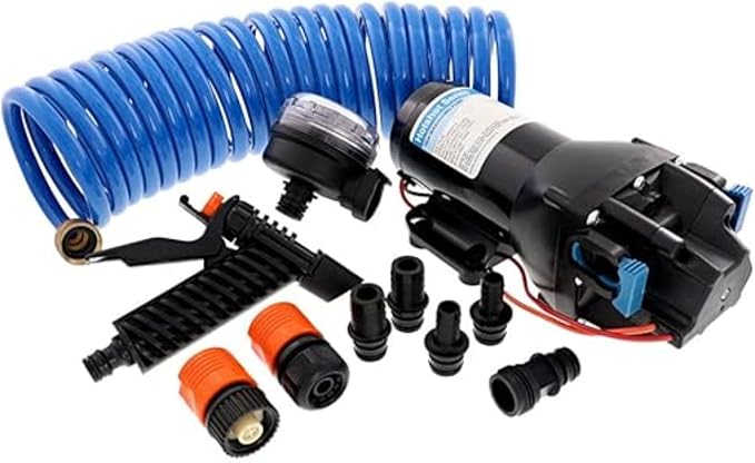 Jabsco Hotshot HD4 Heavy Duty Washdown Pump w/25' HoseCoil - 12V - 4 GPM - 60 PSI