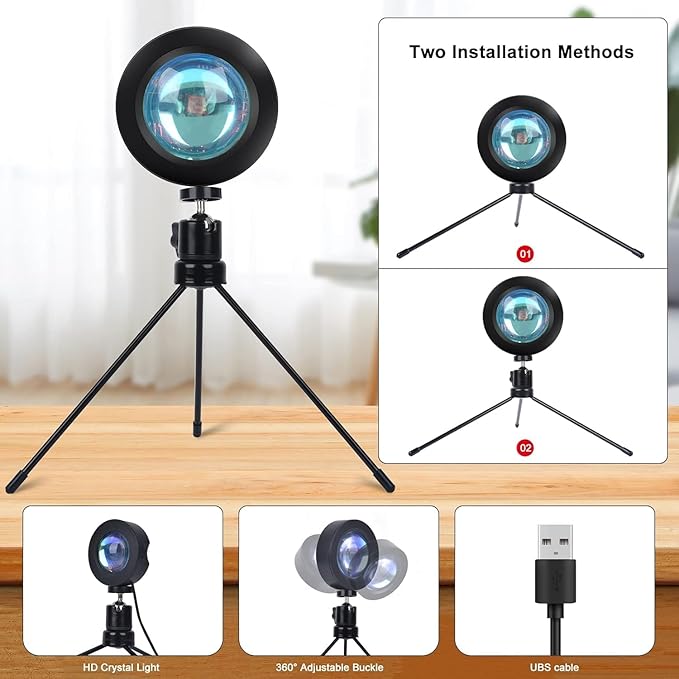 13" Selfie Ring Light with Stand 76" Tall & Phone Holders,Sunset Lamp, Tablet Holder,Desk Tripod& 51 Color Modes, Ring Light Tripod for iPhone,Video Recording,Live Streaming(TikTok/YouTube/Instagram)