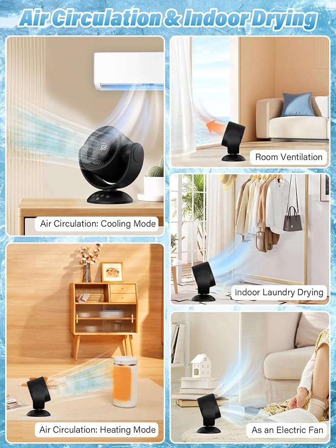 Desk Fans for Bedroom,Air Circulator Fan,90°Vertical +120°Auto Oscillating, 100 Speeds, 10H Timer, Quiet Fan, Digital Display Rechargeable USB, with Remote,for Home, Office(Beige)