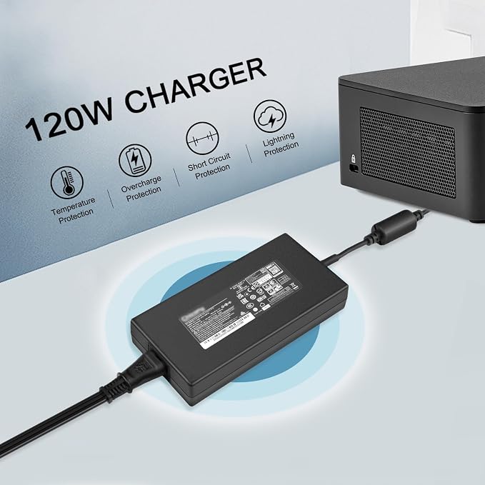 120W 6.32A Charger Compatible with Intel Nuc 10 11 12 13 14 Pro Kit Mini PC LG 17U70N 15U70P FSP120-ABBN2 A15-120P1A ADP-120RH B ADP-120ZB B PA-1121-28 AC Adapter