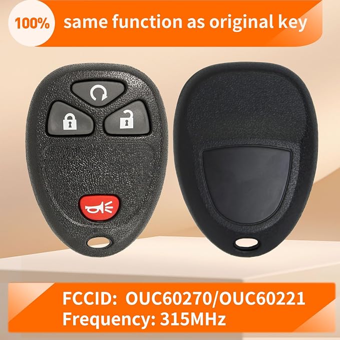 Keyless Entry Remote Kit for Chevy Silverado Avalanche Equinox Express Traverse GMC Yukon Sierra 1500 2500 3500 HD Acadia Savana Buick Enclave(OUC60270 OUC60221)