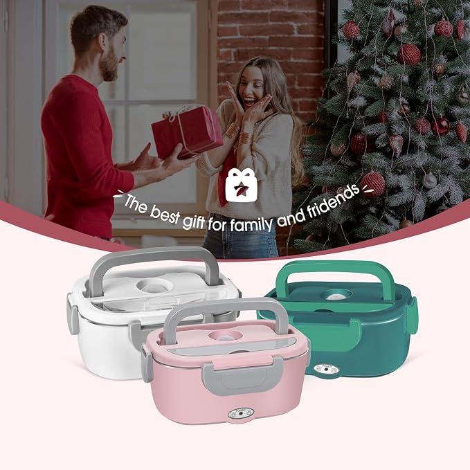 LAVAED Electric Lunch Box for Adults 80W Heatable Lunchbox Warmer Portable for Work Heated Lunchbox Food Heater for Car/Truck/Office/Fast Heating, Portable, BPA Free