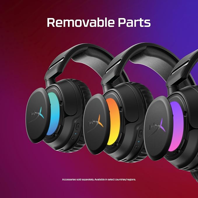 HyperX Cloud Flight 2 – Wireless Gaming Headset, Customizable RGB Lighting with Removable Earcup Plates, up to 100 Hours of Battery Life, 2.4GHz & Bluetooth, Multi-Platform Compatibility - Black
