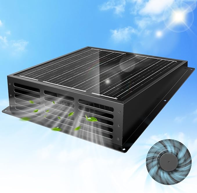 25W Solar Fan for Chicken Coop, 430CFM Solar Exhaust Fan with IP67 Waterproof Solar Panel-No Wiring Required, Easy Install Greenhouse Fan for Shed, Attic,Barn, Dog House