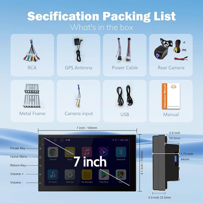 Haudio 7 Inch Double Din Car Stereo with Wireless Apple CarPlay & Android Auto, Android 13 Car Radio 2GB+32GB, GPS Navigation, Bluetooth, WiFi, Backup Camera, FM/RDS, Universal Double DIN Head Unit