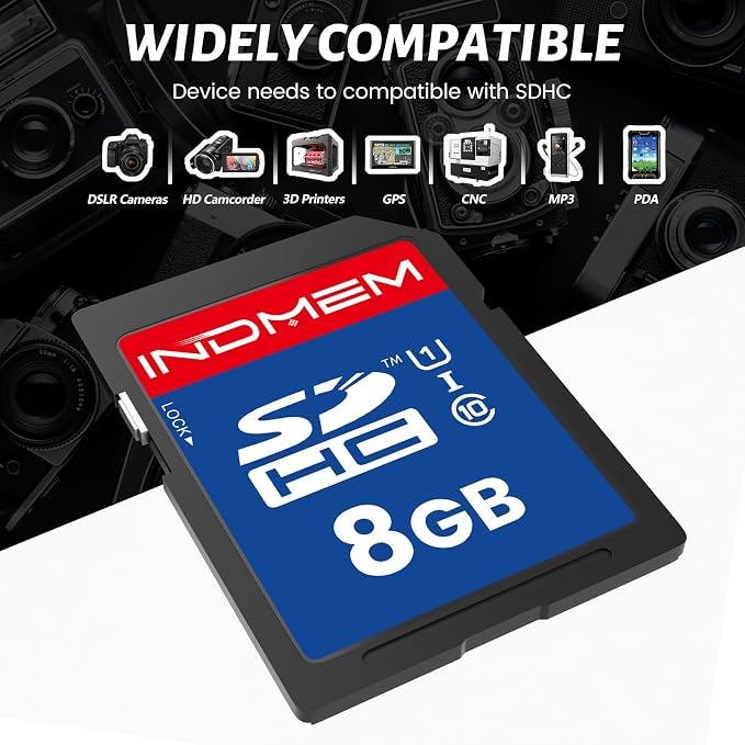 SD Card 8GB, 10-Pack UHS-I Class 10 MLC Flash Memory Cards, High Speed Full HD Video Recording Secure Digital Cards for Camera DSLR Action Cam Camcorder Phone Digital Device