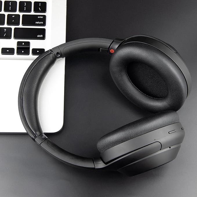 SOULWIT Replacement Kit for Sony WH-1000XM4 Headphones, Ear Pads Cushions + Headband Repair Part - Black