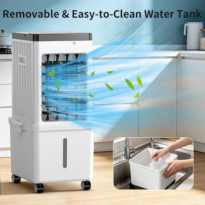 Portable Air Conditioners,Evaporative Swamp Air Cooler 3-in-1 Free Standing Cooling AC Unit with Fan & Humidifier,Windowless Portable AC Unit with Remote, Fast Cooling, 7H Timer for Bedroom,Office