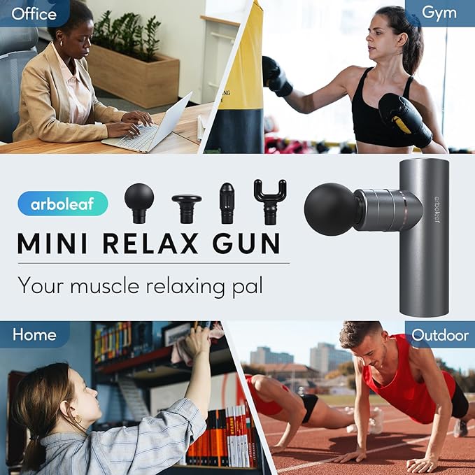 arboleaf Massage Gun Deep Tissue, Full-Metal Electric Portable Hand Held Massager Gun with Case for Back, Body Sore Muscles, Pain Relief, Office, Home, Athletes