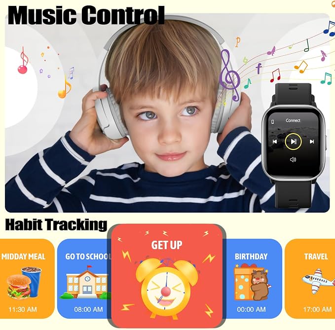 meoonley Kids Watch for Girls Boys with IP68 Waterproof, Girls Watch with 19 Sports Modes, Sleep Tracking, Pedometer, Stopwatch, Kids Activity Tracker, Birthday Gifts for Girls Age 6-15 Years Old