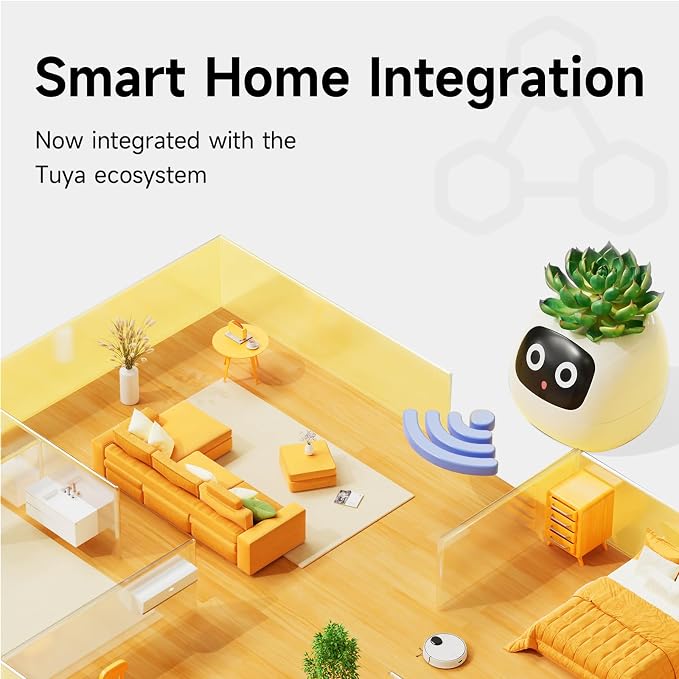 PLANTSIO smart pet Planter Robot Guidance on Plant Care with Emojis, Adorable Plant Companion with Rich Gesture Interaction, Neat Desk Setup Gift (Pink)