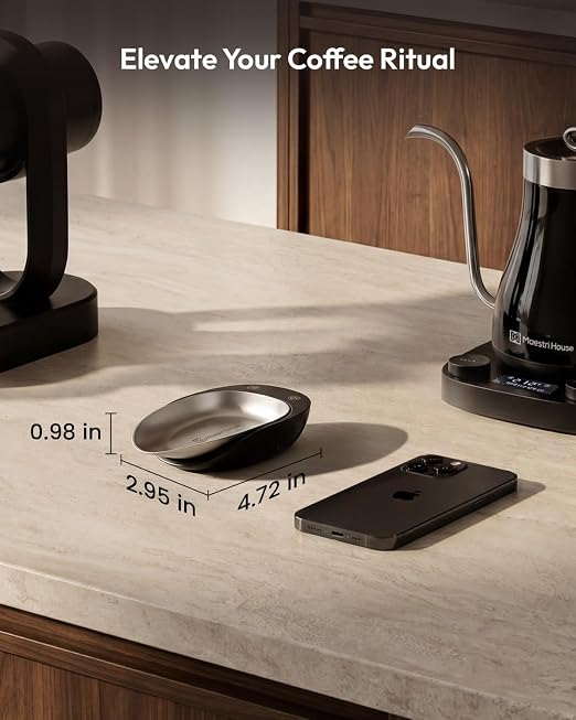 Maestri House S0 Coffee Bean Scale Set, 0.1g Precision 0.3-500g Coffee Scale with Magnetic Removable Metal Tray, 8ml Coffee Bean Spritzer, Type-C Rechargeable for Espresso