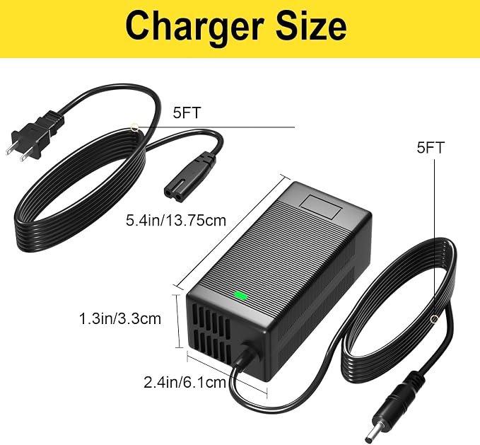 54.6V Charger for AMYET EB26 Compatible with V9-G60, G60 S8, Caroma E66 Pro, P1 P2 P3 48V 7.8Ah–15Ah Li-ion Battery Power Adapter Cord