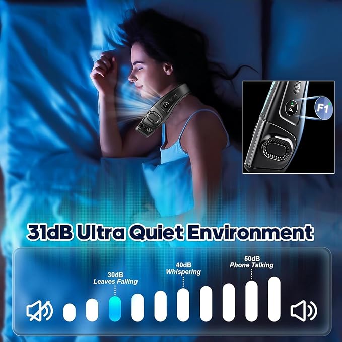 Neck Fan Air Conditioner with Large Cooling Plate, Portable Neck Fans that Blow Cold Air 360° Airflow, Wearable Personal AC Quiet Back Air Outlet 6000mAh Rechargeable,Gifts for Men Women Travel Office