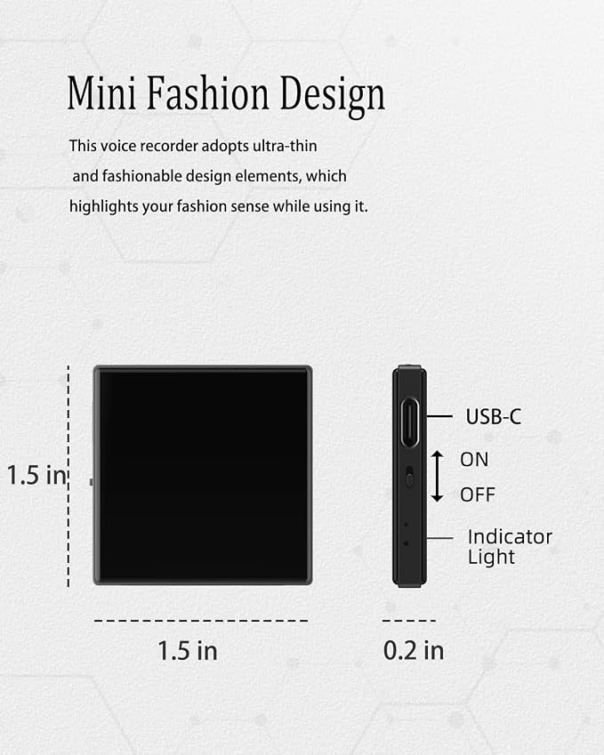 128GB Mini Magnetic Voice Recorder, Voice Activated Recorder with Noise Reduction, 90-Day Standby, 9000 Hours Storage, Portable Audio Recording Device for Android & iOS
