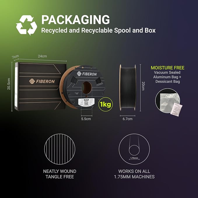 Polymaker Fiberon White PET-GF15 3D Printer Filament 1.75mm 1KG, 15% Glass Fiber Reinforced, High Strength & Heat Resistance, Ideal for Automotive, Industrial & Functional Parts, AMS Compatible