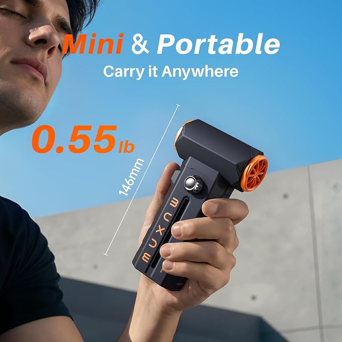 MUXNW Compressed Air Duster 130000RPM, Cordless Rechargeable Electric Air Duster & Vacuum 2-in-1, 100-Speed Display, 8000mAh Battery, USB-C Fast Charging, for PC, Home, Car Interior
