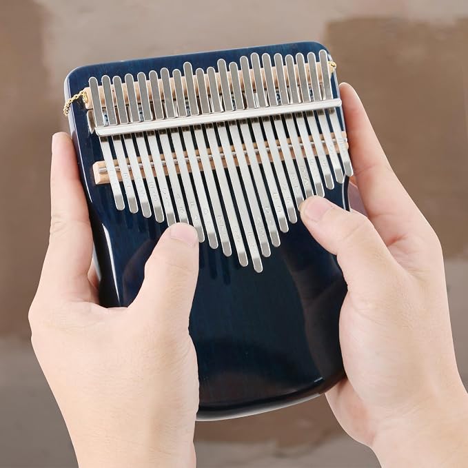 EASTROCK Karimba Thumb Piano 21 key Sapele solid wood Flat-board Portable Mbira Finger Piano with Study Instruction and Tune Hammer Wood Kalimba Gift for Adults Beginners Professiona