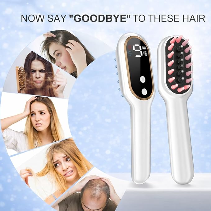 Obiredk ㅤLaser Hair Growth Comb, 650nm Red Light Therapy for Hair Regrowth, FDA Cleared LLLT Scalp Massager for Thinning Hair & Receding Hairline Rechargeable - White