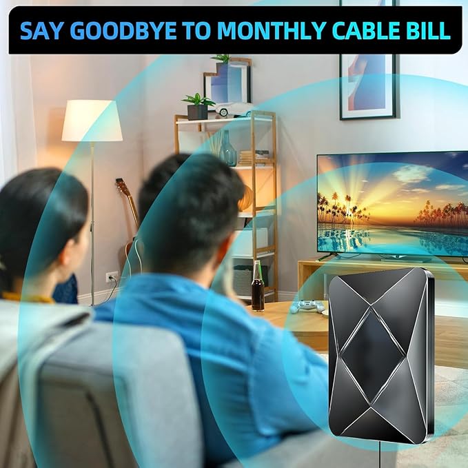 2026 Upgraded TV Antenna, 3600+ Miles Range Indoor/Outdoor Digital Antenna for Smart TVs and All Old TVs, HDTV Antenna for Local Channels with Amplifier, Supports 8K 4K 1080p - 38ft Coax Cable