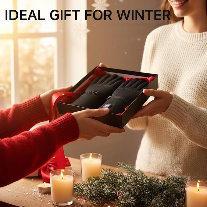 Heated Glove Liners for Men & Women, Thin Flexible Rechargeable Electric Gloves with Long-Lasting Battery for Typing