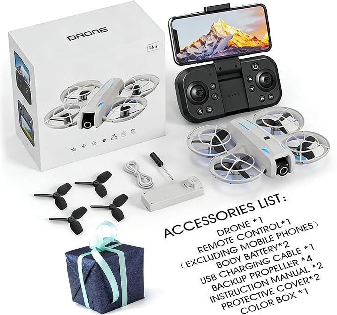 drone with Camera for Adult Beginners,RC Quadcopter featuring Altitude Hold, One-Key Takeoff/Landing, Auto Follow,3-Speed Adjustment,Stunt Roll -Ideal Holiday Gift.
