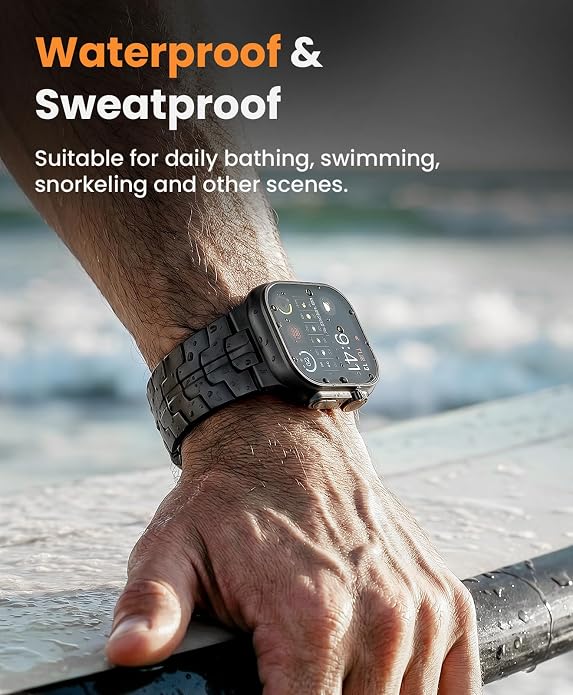 Grade 5 Titanium Band for Apple Watch Ultra 3/2/1 49mm & Series 11/10 46mm, DLC Coating Anti-Scratch Ultra 3 Band with Small-Link Design for Precise Fit, Secure Butterfly Clasp Band for Men
