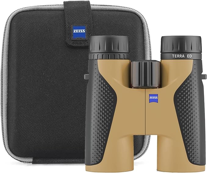 ZEISS Terra ED Binoculars 8x42 Waterproof, Fogproof, Easy Focus High Powered Compact Binoculars with Coated Glass for Low Light Vision for Bird Watching, Hunting, Sightseeing, Travel, Black-Sand