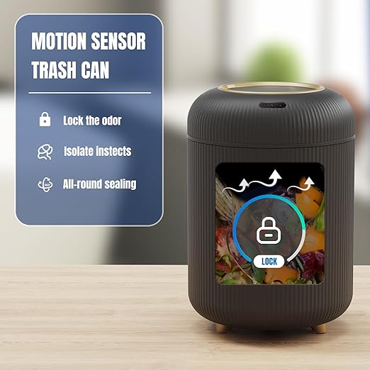 stonespace Motion Sensor Bathroom Trash Can, Small Wastebasket Touchless Trash Bin, Automatic Trash Can for Bathroom, Kitchen, Bedroom, Living Room, Office, 3 Gallon, Black