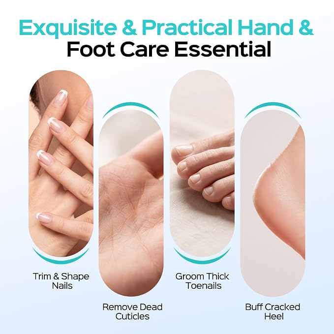 COSLUS C60 Professional Pedicure Manicure Kit: Cordless Electric Nail File with 10 Speed & LCD Display, Thick Toe Nail Grinder for Hand Feet, Remove Cuticles, Callus for Men Women Seniors, Home Salon