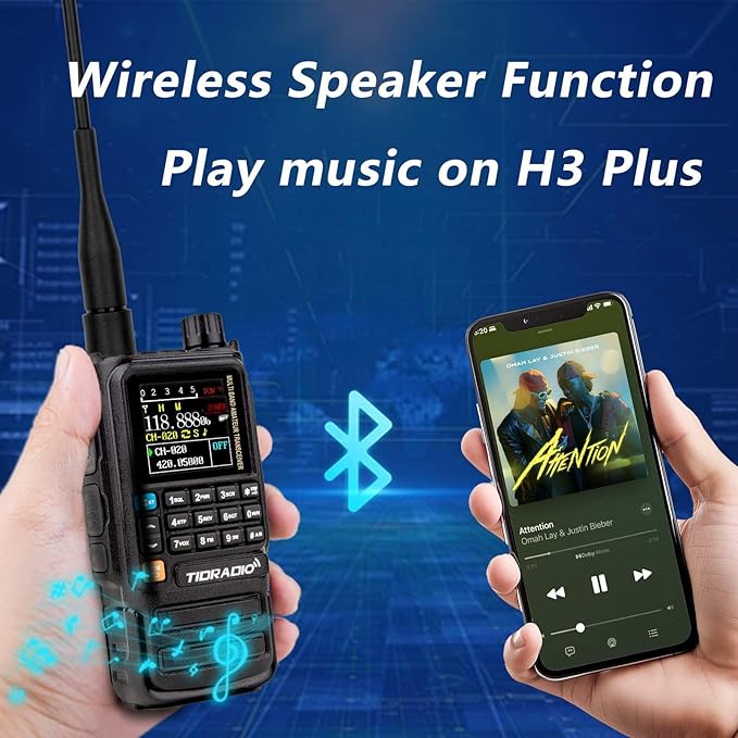 TIDRADIO TD-H3 Plus GMRS Handheld Radio Long Range Walkie Talkies USB-C Charging & Wireless Programming Multi-band Rechargeable Two Way Radios 2500mAh Battery NOAA Weather Radio Frequency Copy -2 Pack