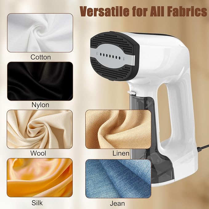 Vacuum Steamer for Clothes, Suction Handheld Clothes Steamer, 3200Pa Dual Mode, LED Display, Portable Travel Steamers for Clothes, Steaming & Ironing 2 In 1, 160ml Water Tank (for 110-120VUse)