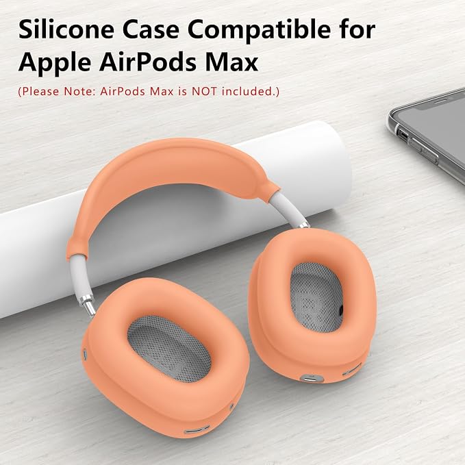 Silicone Case Cover for AirPods Max Headphones,Ear Pad Case Cover/Ear Cups Cover/Headband Cover for AirPods Max 2/1 (2026/2024/2020)(USB-C/Lightning),Silicone Accessories for Apple AirPod Max 2,Salmon