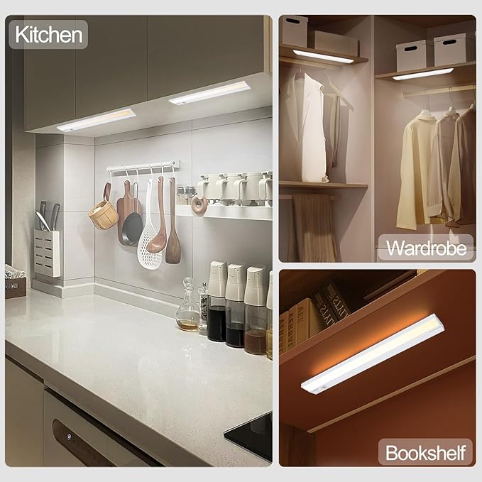 Ansen 4Packs of Under Cabinet Lighting Hardwired, 18IN 15W 998LM, Dimmable Led Light for Kitchen/Bar/Closet, CRI>92, R9>90, 5 Color Temperature, 2700K-5000K(Warm White, Cool White, Daylight)