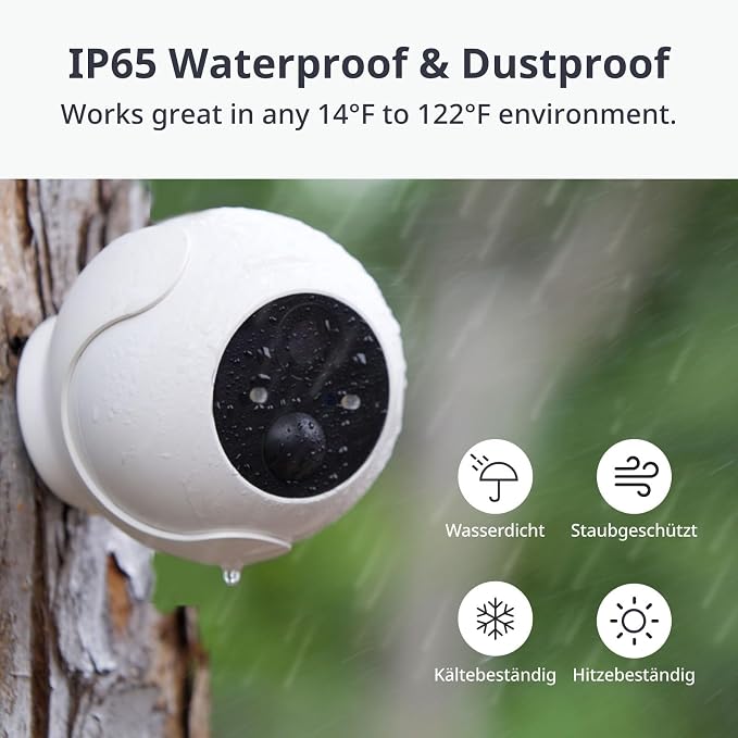SwitchBot Wireless Security Camera 2K, Waterproof Outdoor Camera with 10000mAh Battery Powered, Color Night Vision, AI Human/Pet Motion Detection, Alexa Compatible, 256GB Local & Cloud Dual Storage