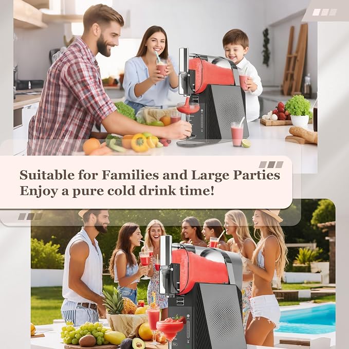Slushy Machine for Home,6 Presets & Texture Control,Self Clean,No Ice Needed Frozen Drink Maker,Fast Freezing Margarita Machine,88oz Slushie Machine for Frappé,Milkshake, Smoothie,Frozen Cocktails