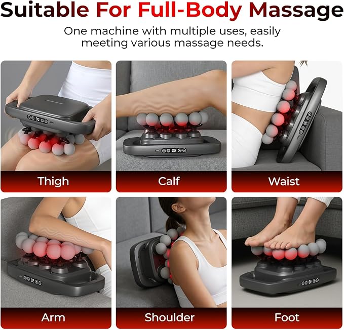 20 Head Massage Gun Set, Deep Tissue Percussion Massager with 3 Modes & 30 Intensities, Pain Relief, Portable & Quiet, Massage Tools for Back, Shoulders, Legs, Foot, Full Body Muscle Relaxation